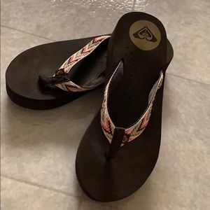 Roxy Barbados Wedge Sandals Flip Flops NWOT